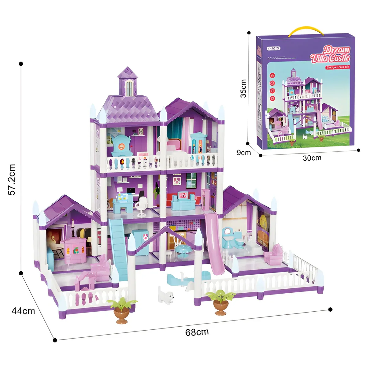 DIY Castle Villa Dollhouse for Girls - Build & Play Pretend Play Set - Image 2
